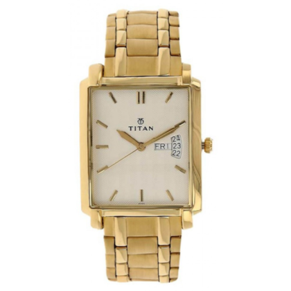Titan Quartz 1506YM01 Silver Dial Stainless Steel Strap Quartz Men's Watch 
